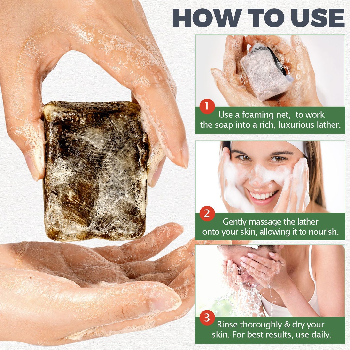 African Black Cleansing Soap Bar