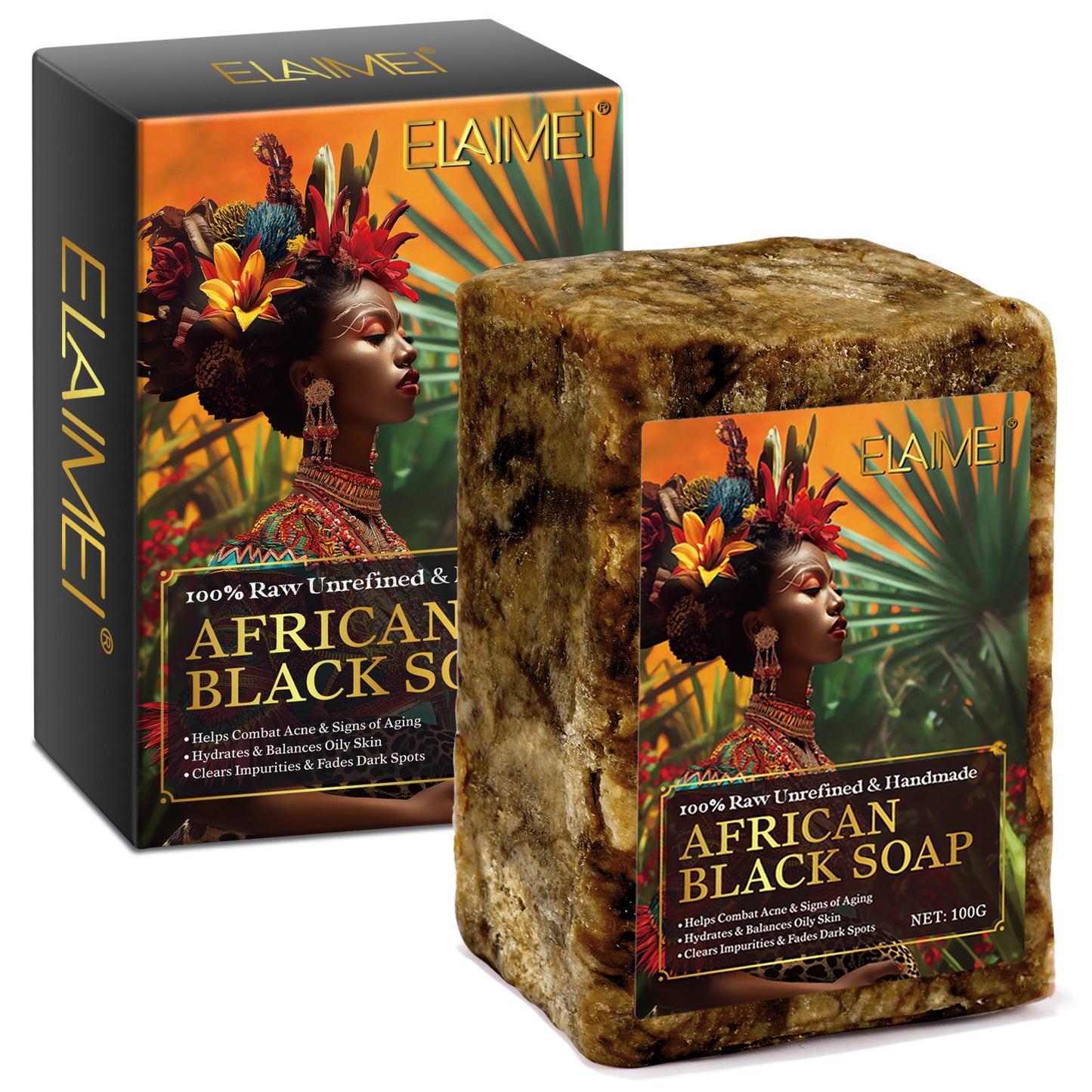 African Black Cleansing Soap Bar