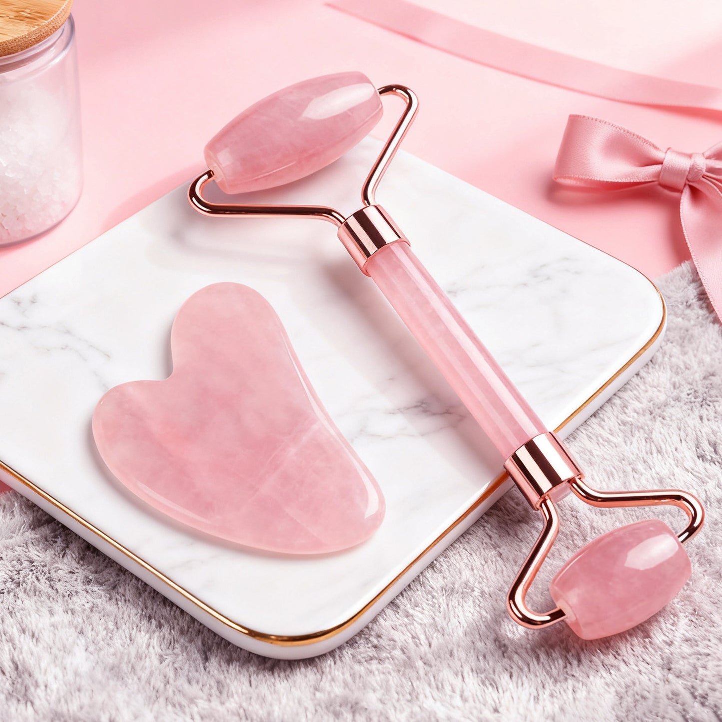 Jade Facial Roller & Gua Sha Set